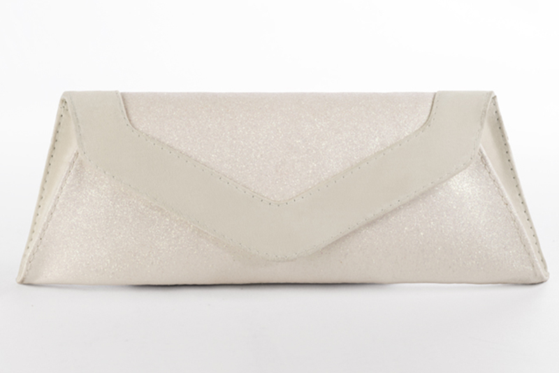 Off white women's dress clutch, for weddings, ceremonies, cocktails and parties. Profile view - Florence KOOIJMAN